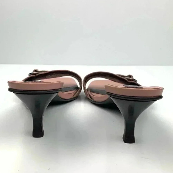 Nine West Yara heels sz 6 mauve pink leather square toe slides vintage 90s y2k - Picture 3 of 11
